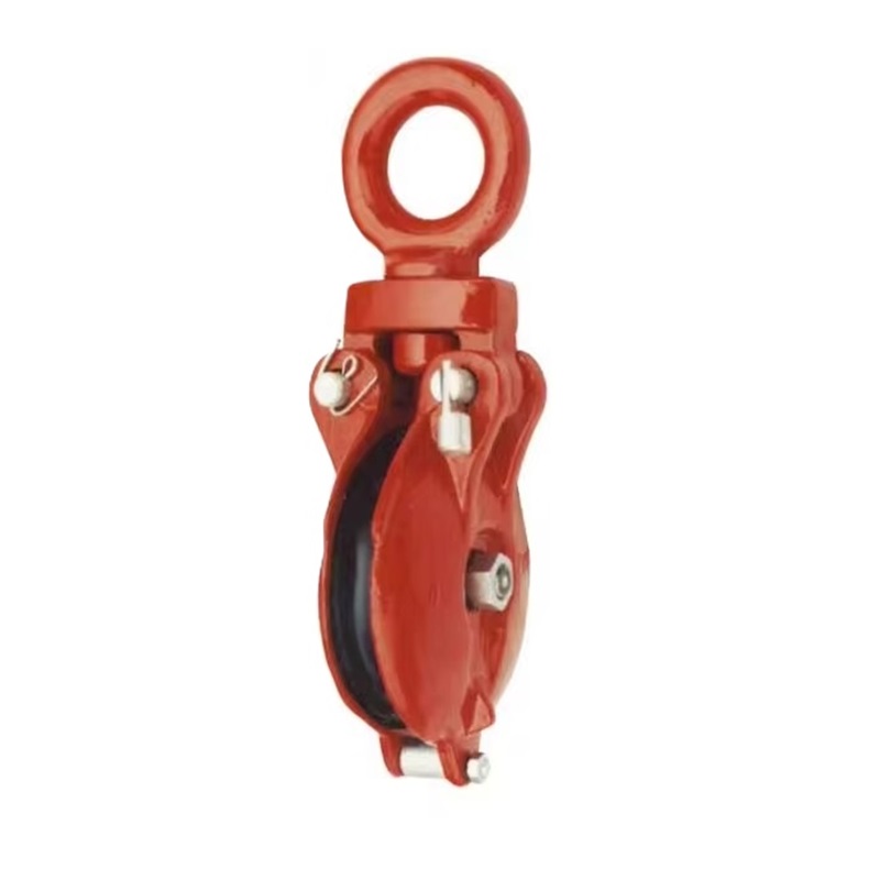 Red Snatch Block with Swivel Eye